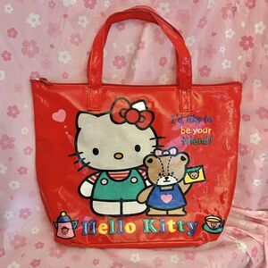 Sanrio 1993 Hello Kitty Tiny Chum Red Tote Bag Japan Exclusive Vintage 90s